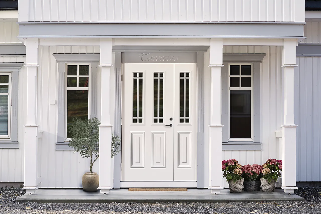 Ytterdør Mandal med glass hvit høyre 90x200 cm null - 90x200 cm - 2 - Miniatyr