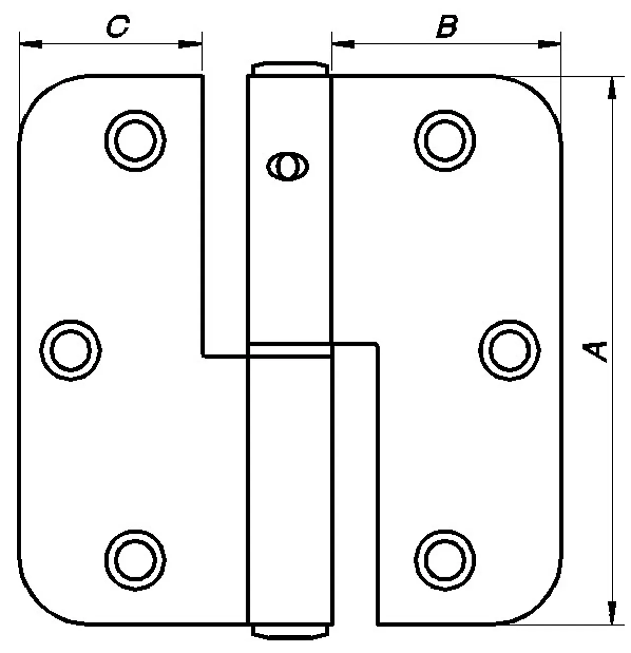 Hengsel til dør/vindu varmforzinket høyre 85x35 mm null - null - 2 - Miniatyr