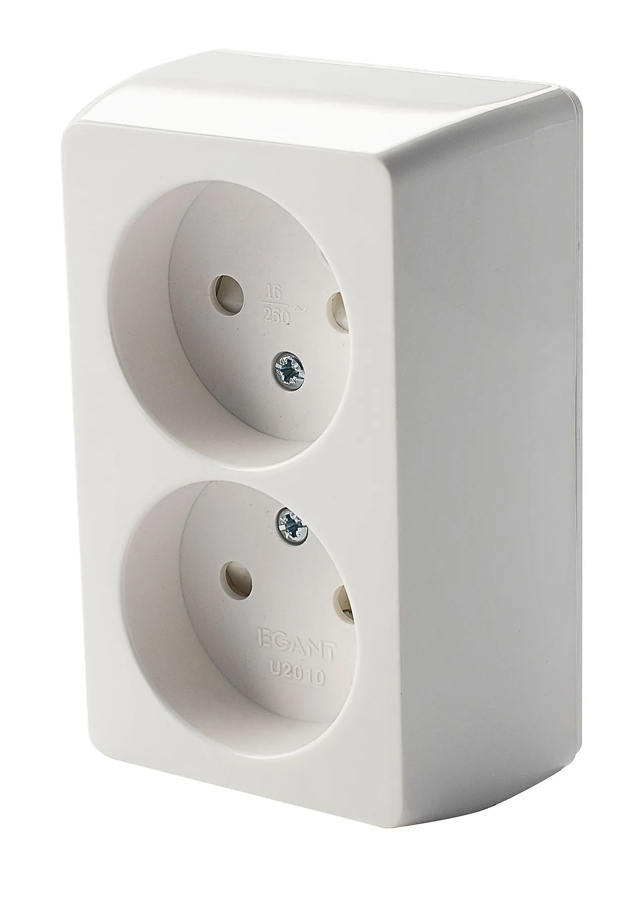 Stikk 2-veis u/jord påvegg hvit