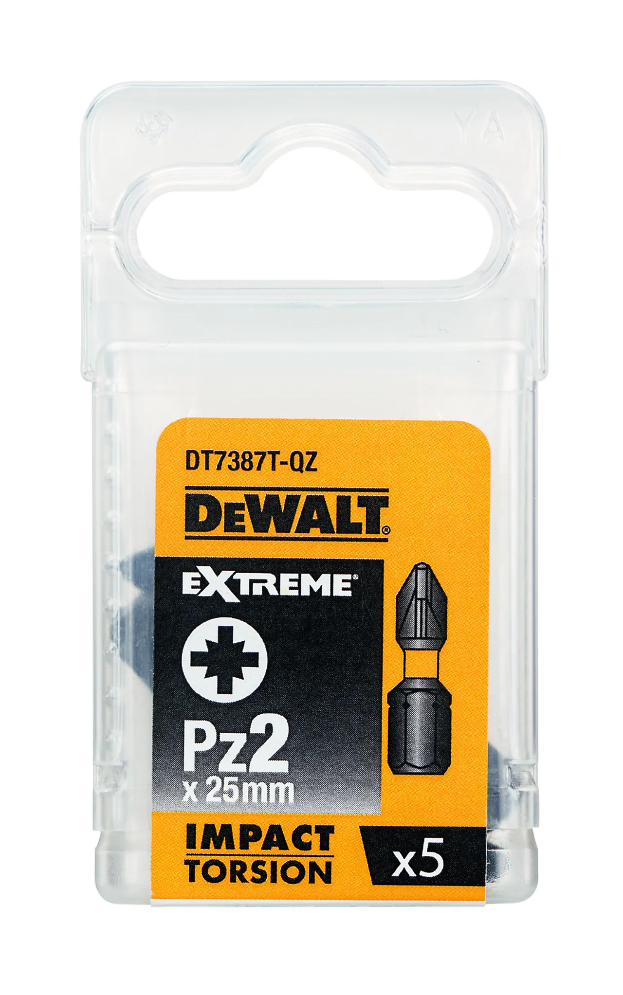 Bits PZ2 25mm torsion DT7387T 5-pk