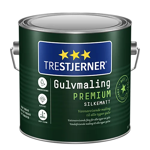 Trestjerner premium gulvmaling klassisk hvit base 2,7l