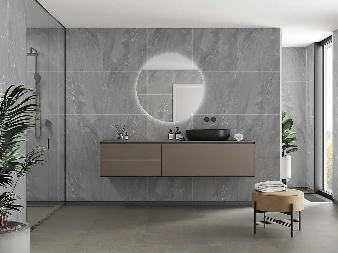 Badersomspanel 4009m6060 grey stone 60x60cm 10x620x2400