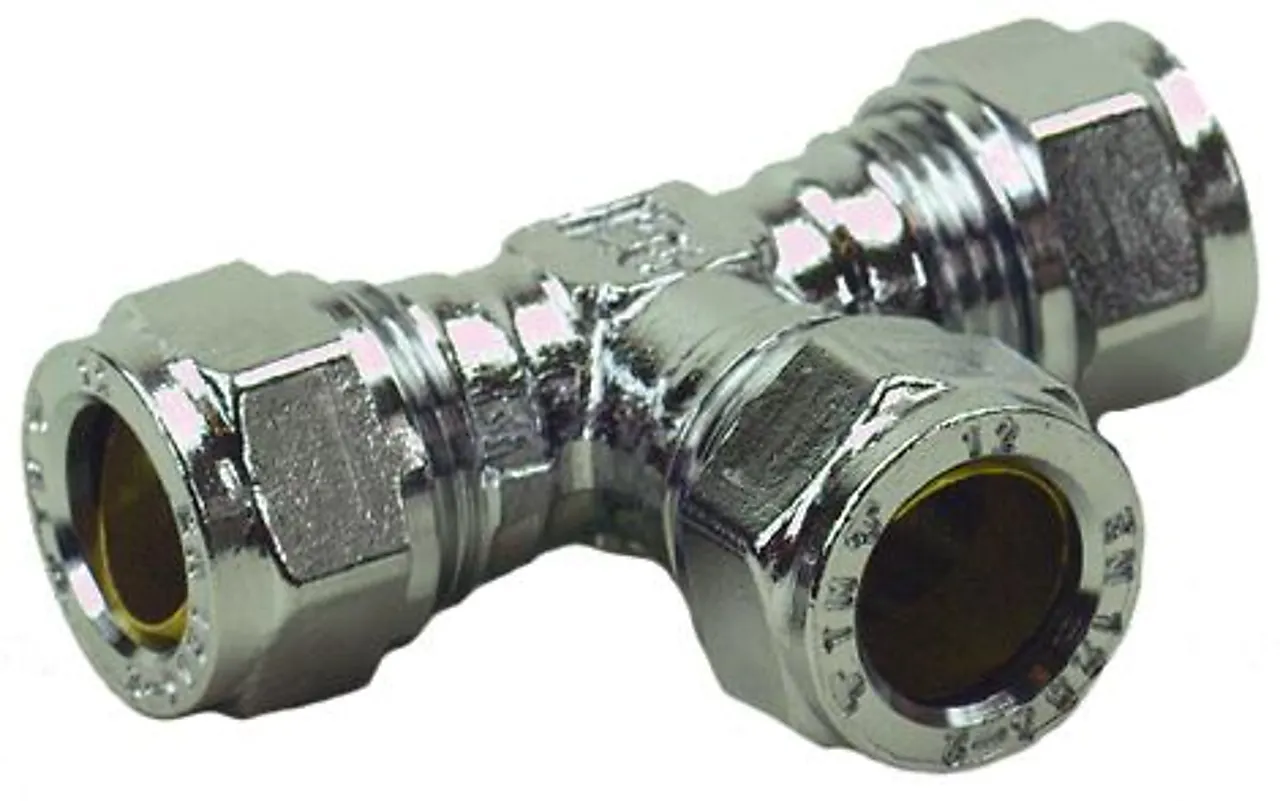 Klemring T-rør forkrommet m/ støttehylse 12 mm