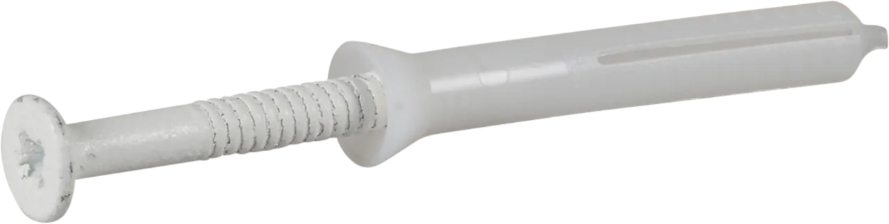 Spikerplugg hvit sh 5x35 fzb-8 senkhode-krage blankforsinket Spikerplugg hvit sh 5x35 fzb-8 senkhode-krage blankforsinket