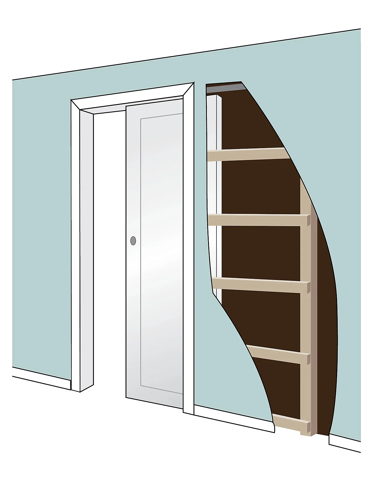 Skyvedørskarm hvit 100x210 karm innvendig skyverør hvit Skyvedørskarm hvit 100x210 karm innvendig skyverør hvit