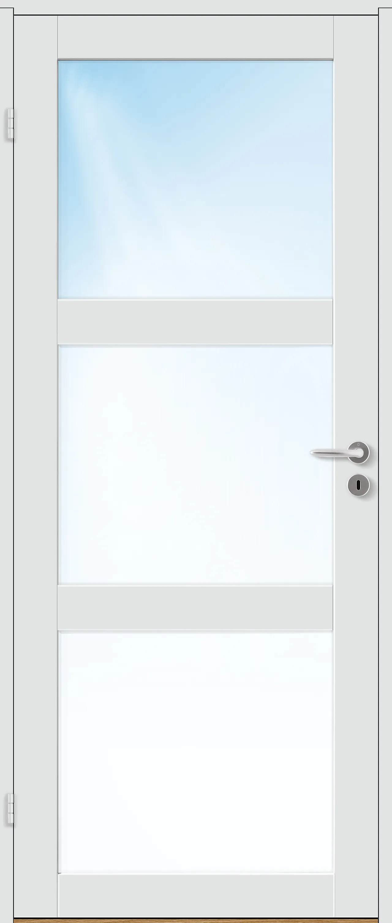 Innerdør Base 3 med glass hvit 70x200 cm Innerdør Base 3 med glass hvit 70x200 cm