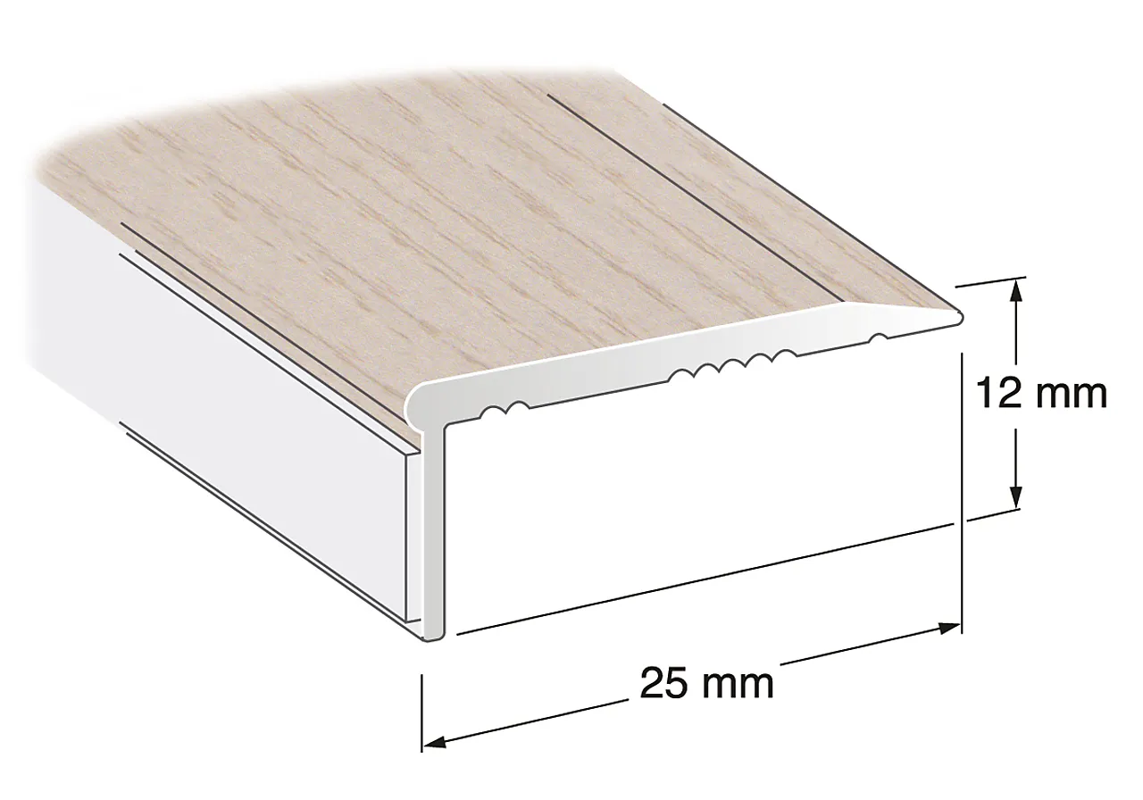 Terskellist fix nr 84 -1 meter hvitkalket eikfolie 1000x25x12