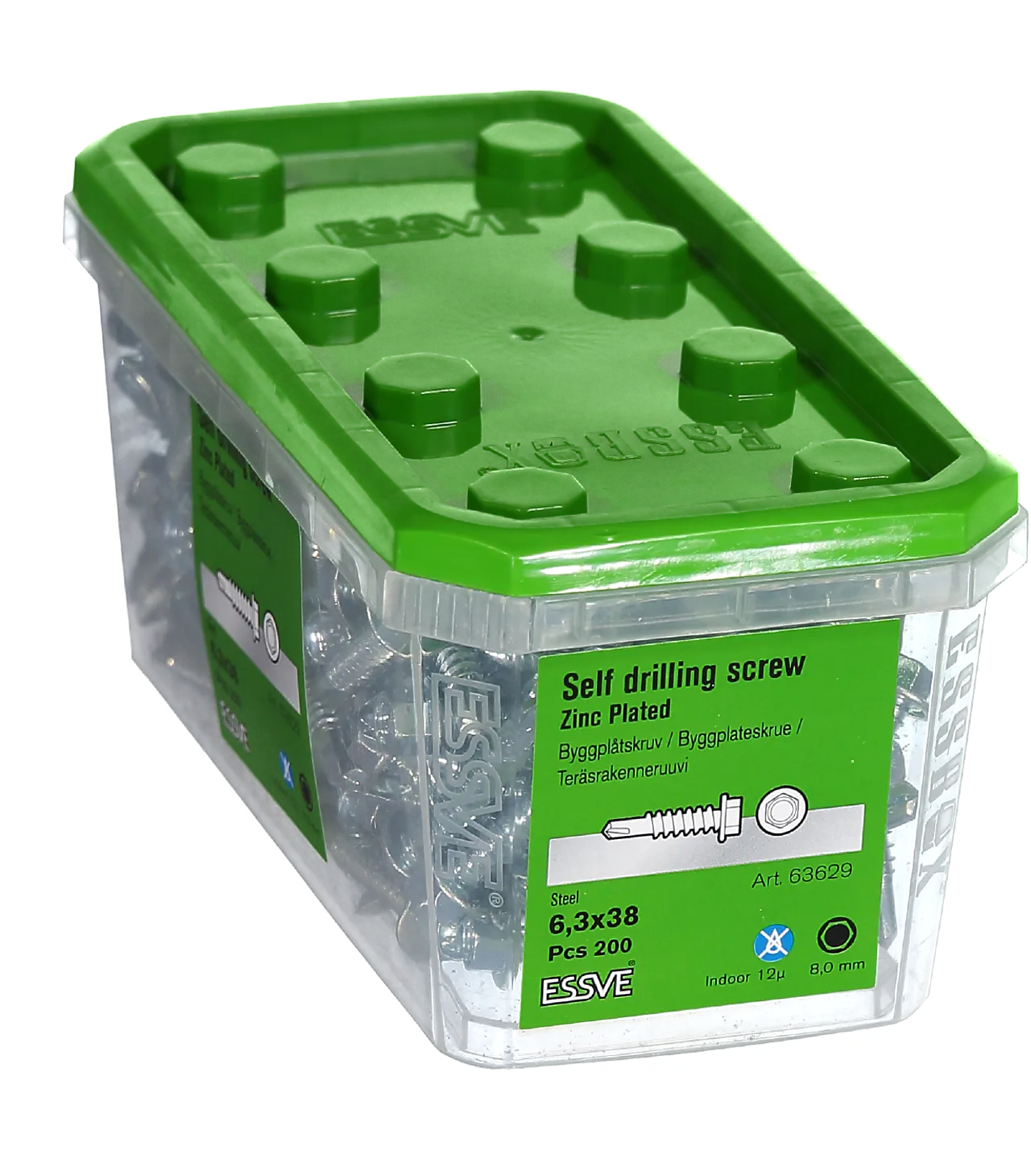 Plateskrue borspiss 6,3x38 fzb-200 uten tetningsskive blankforsinket null - null - 3 - Miniatyr