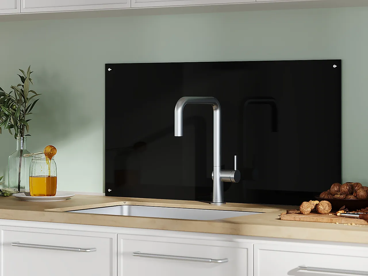 Glassplate herdet sort 6x900x450 mm null - null - 2 - Miniatyr