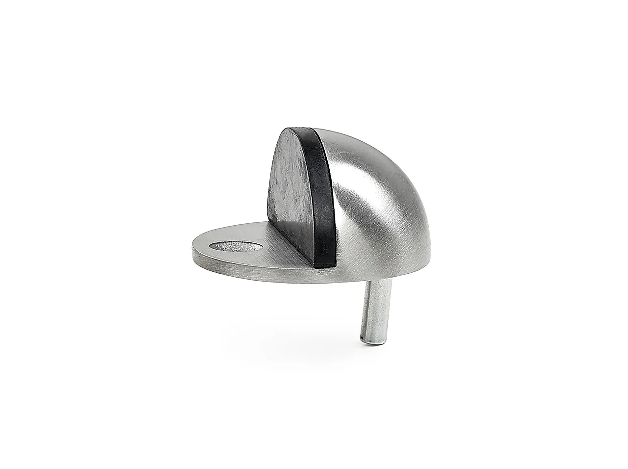 Dørstopper stål med gummibuffer