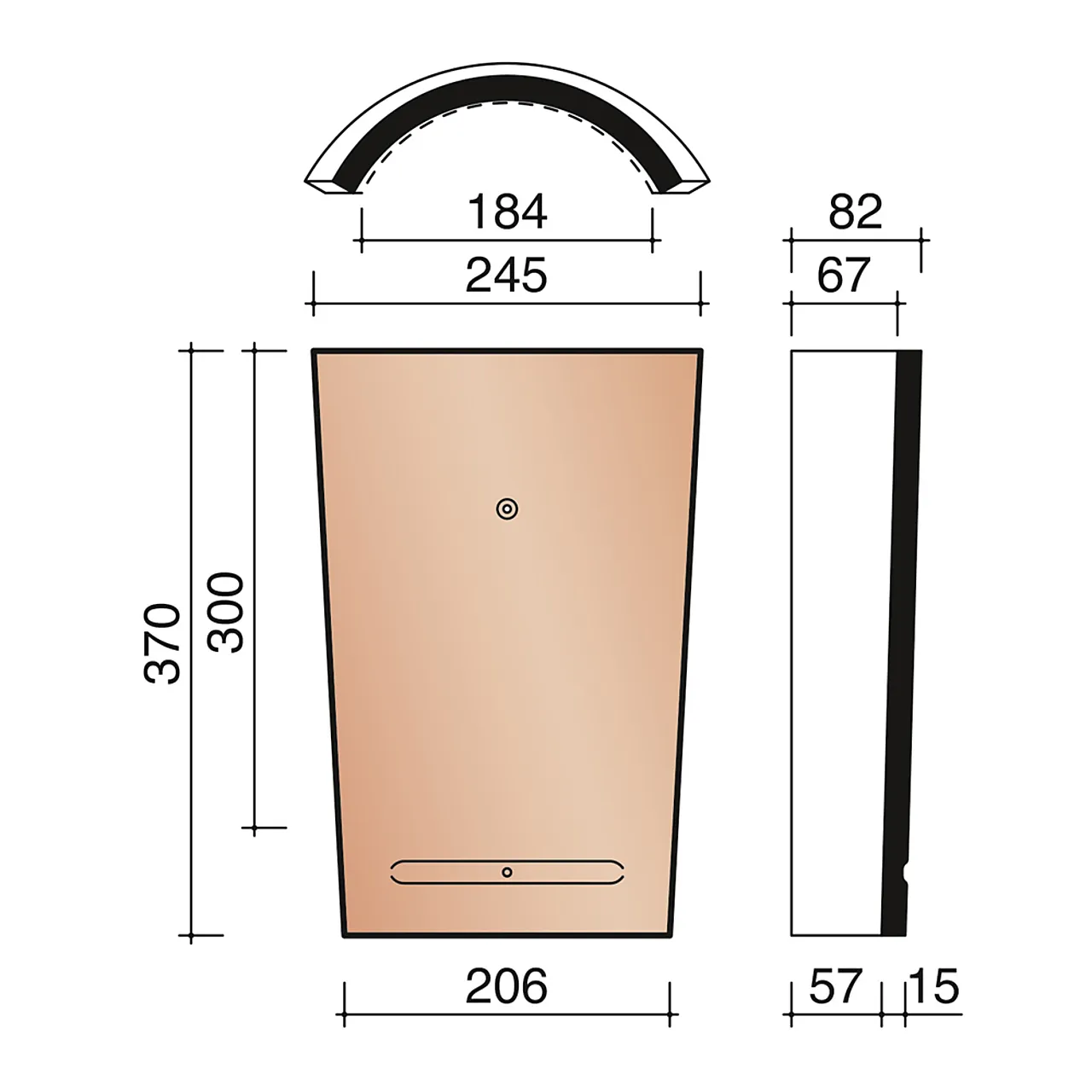 Møne gml konisk naturrød n2100600 koramic