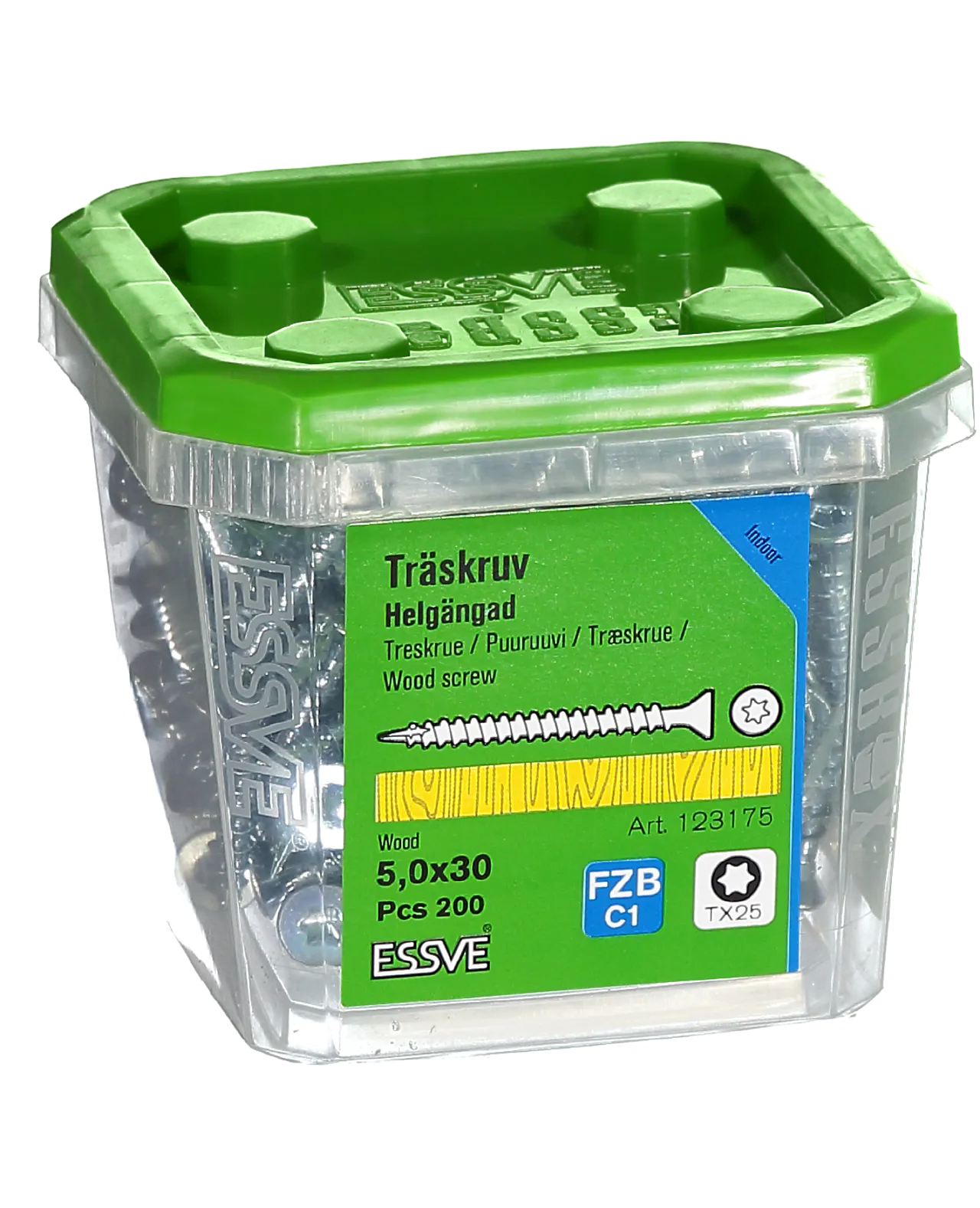 Treskrue inv sh hg 5x30 fzb a-200 senkhode helgjenget blankforsinket null - null - 2 - Miniatyr