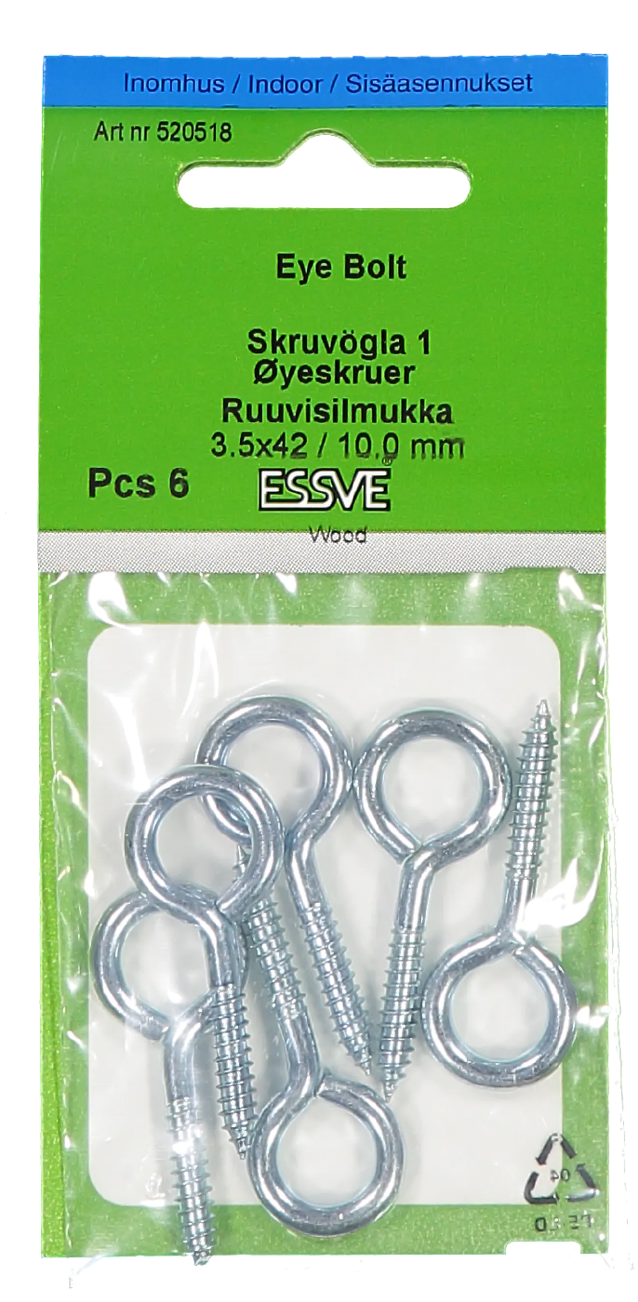 Øyeskrue 25x10/3,5mm fzb -6blankforsinket stål Øyeskrue 25x10/3,5mm fzb -6blankforsinket stål