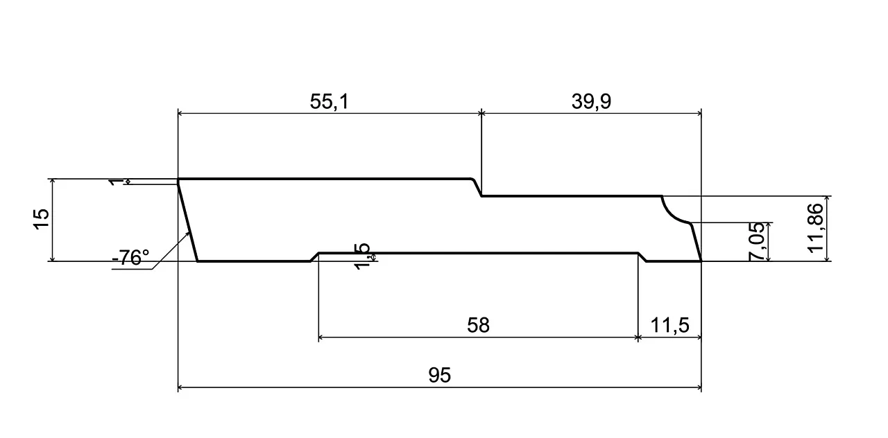 Gulvlist furu profilert hvit bomull S0502-Y 15x95 mm null - 15 - 3 - Miniatyr