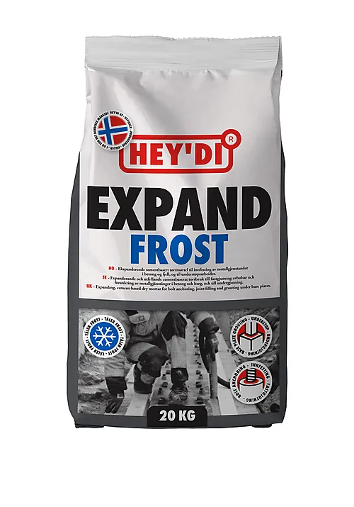 Heydi expand frost 20kg mørtel boltemørtel og understøp