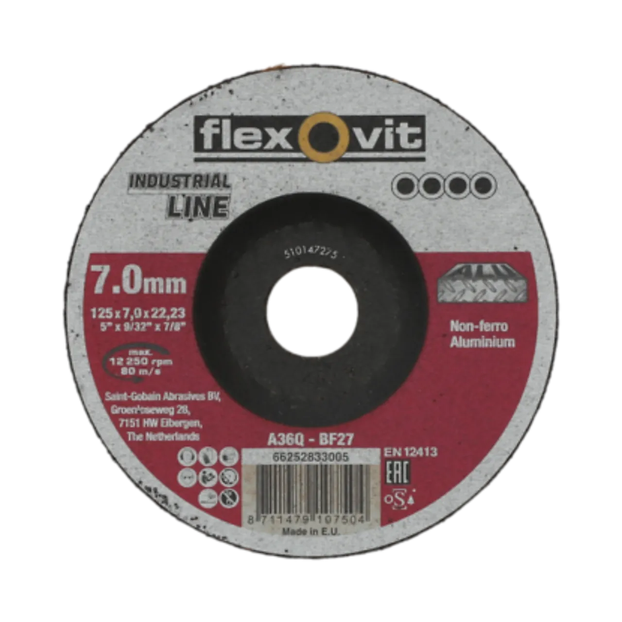 Slipeskive alu 125x7 f flexovit aluminium a36q