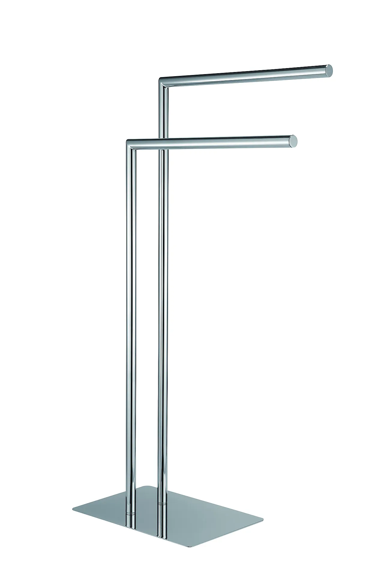 Håndklestativ 2 stenger firkantet fot krom