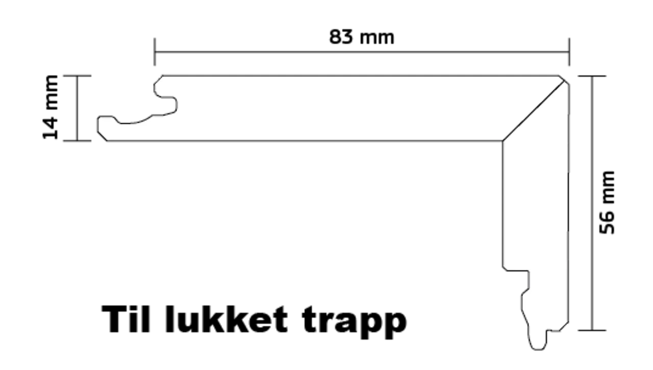 Trappenese 14mm eik pale white a profil a live pure 56x83x2200mm null - null - 2 - Miniatyr