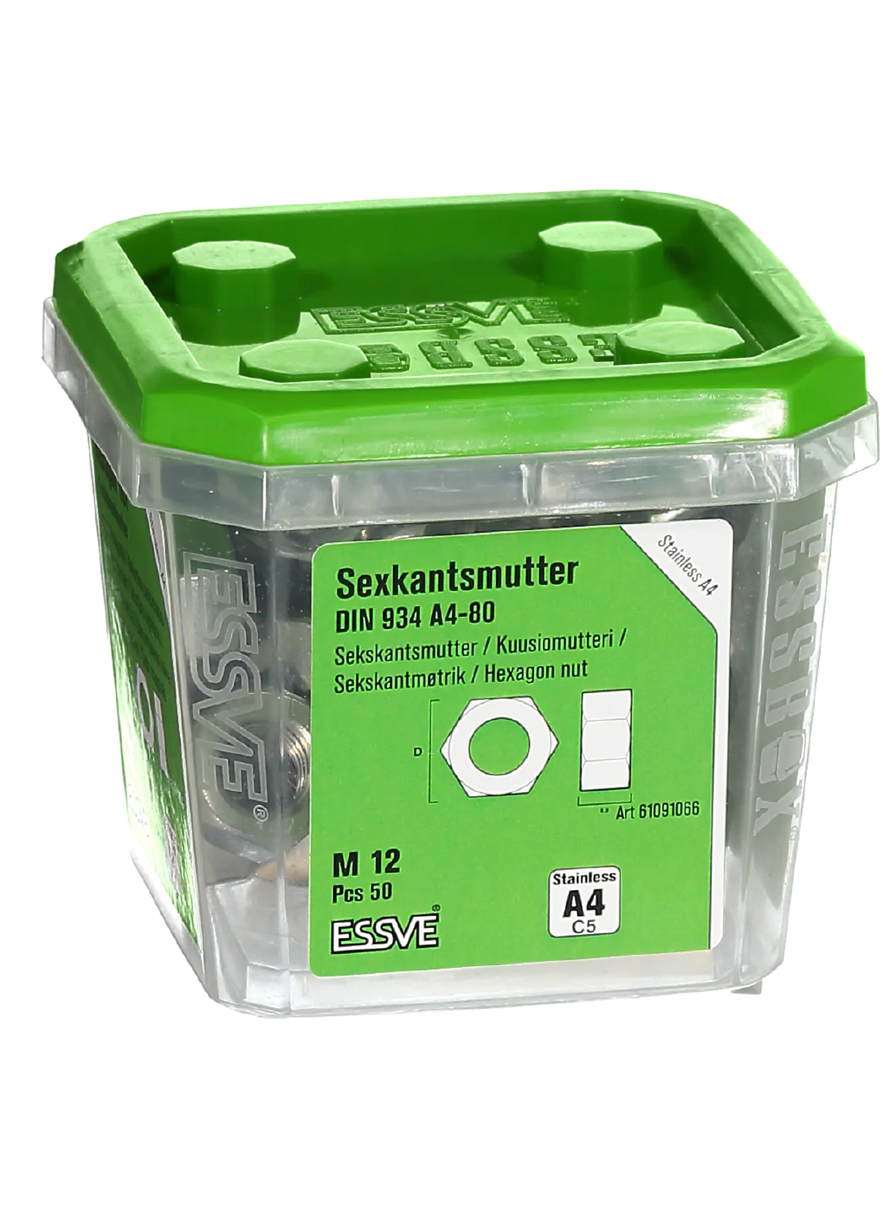 Mutter m12 din934 a4-80 a-50iso 4032 a4 syrefast null - null - 2 - Miniatyr