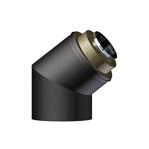 Vinkel ø150 30gr helisolert sort