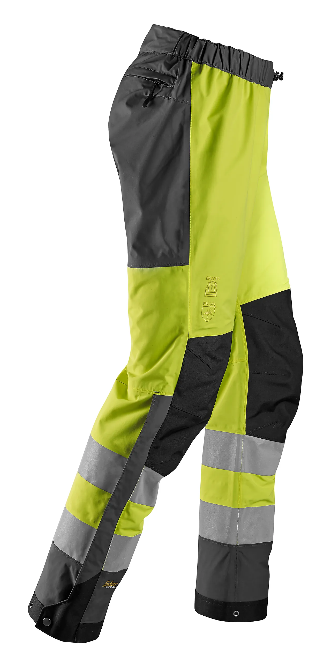Skallbukse 6530 AllroundWork kl.2 HiVis gul/sort S null - S - 3 - Miniatyr