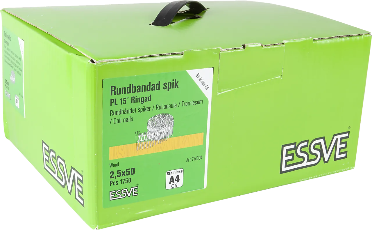 Spiker coil 15gr 2,5x50 a4 -1750 plastbåndet 15 grader syrefast stål null - 50 - 3 - Miniatyr