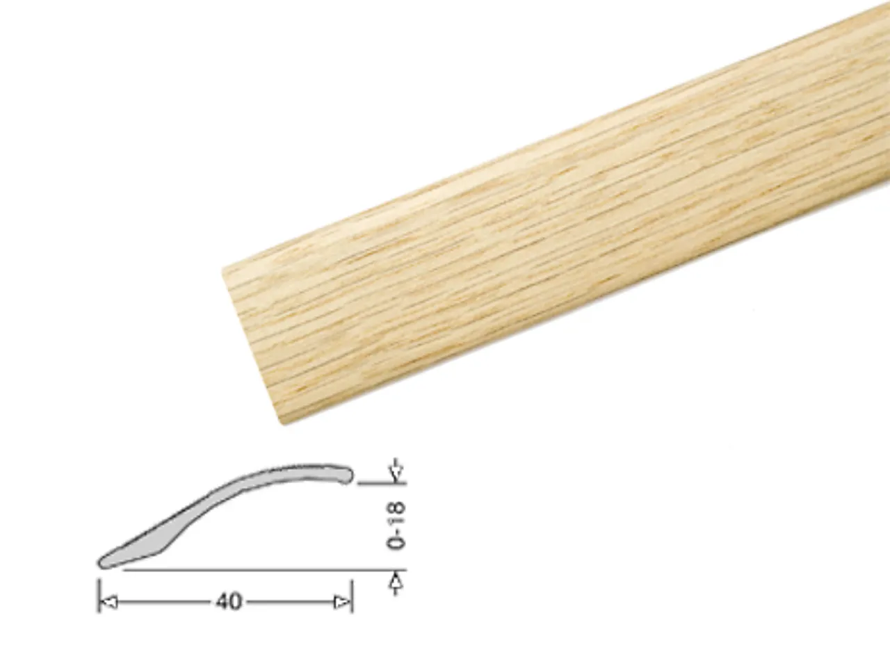 Nivålist nr 6 selvklebende aluminium 1 meter eik hvit null - null - 2 - Miniatyr