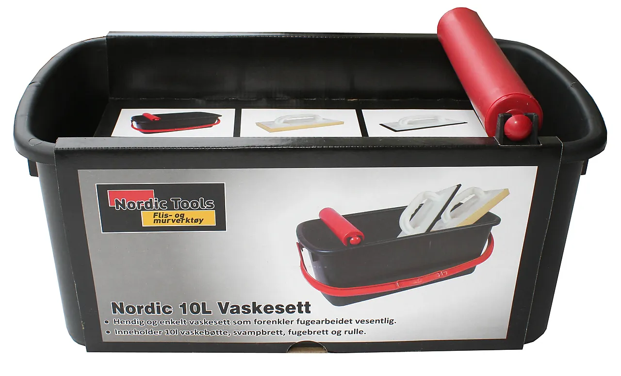 Vaske-/fugesett NT 10 liter m/ svamp og fugebrett Vaske-/fugesett NT 10 liter m/ svamp og fugebrett