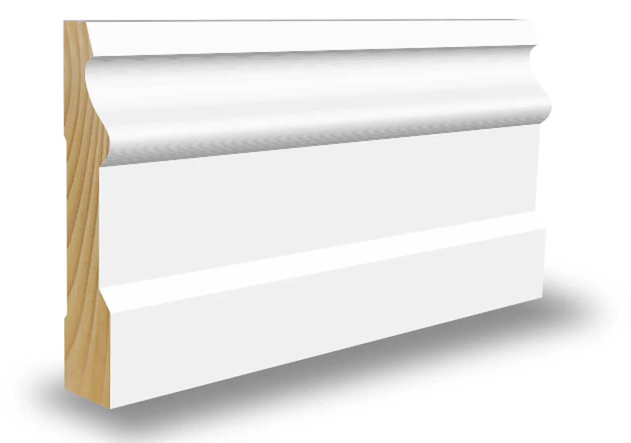 Gulvlist furu profilert klassisk hvit S0500-N 15x70x4400 mm Gulvlist furu profilert klassisk hvit S0500-N 15x70x4400 mm