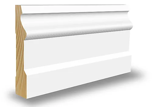 Gulvlist furu profilert CW233 hvit bomull S0502-Y 15x70x4400 mm