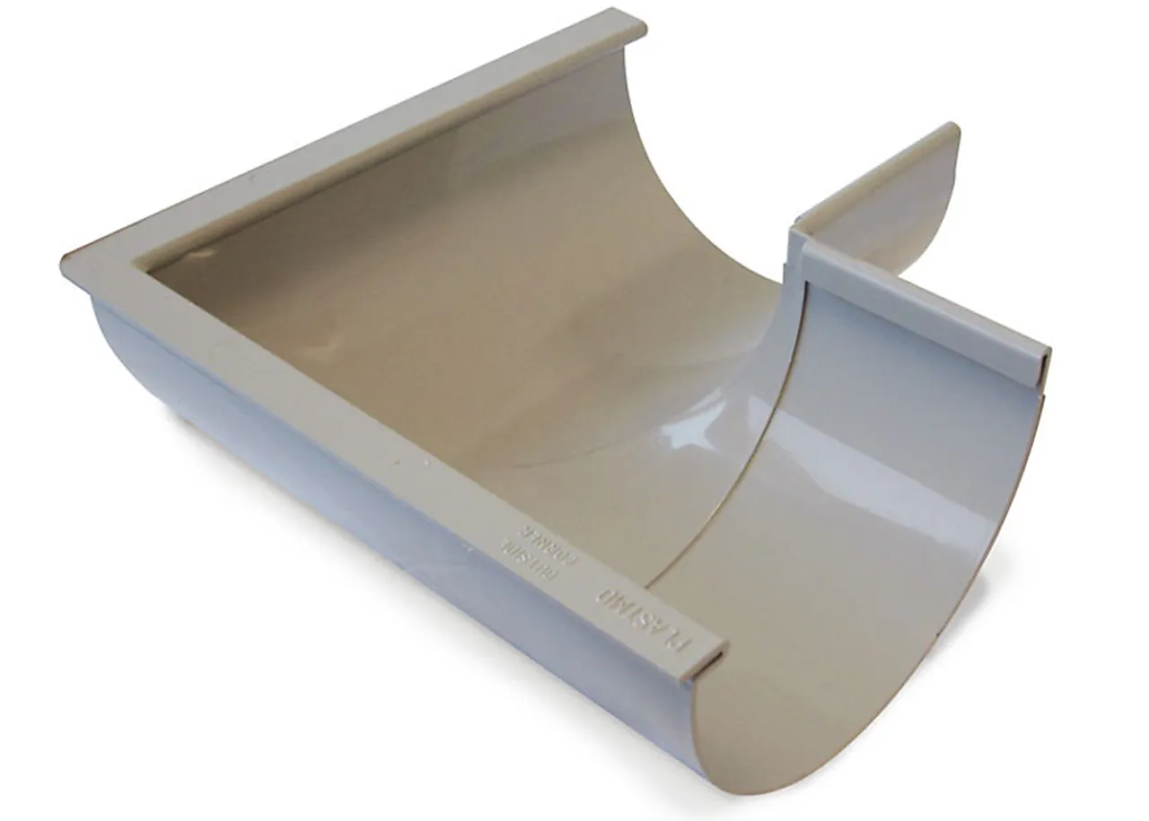 Vinkel til takrenne 90 grader utvendig 10 grå