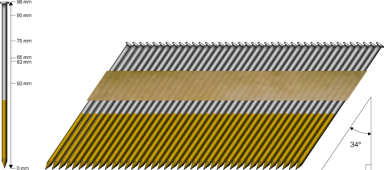 Stavspiker 34gr 28/65 vgkcc a500 mft varmgalv kammet cement coating