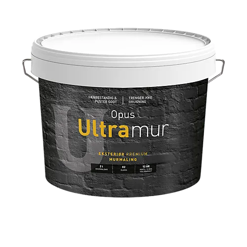 Ultramur murmaling ute hvit base 9 liter