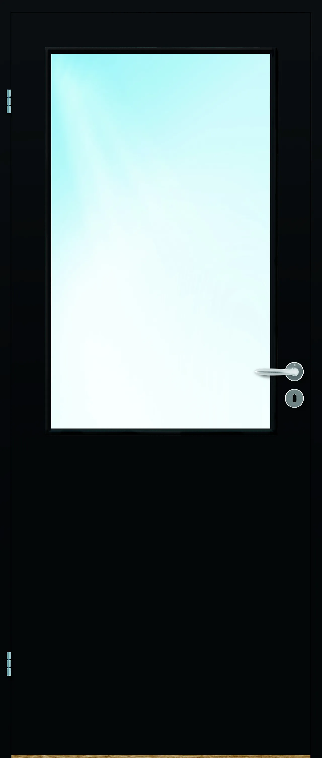 Dørblad innerdør Sletten Kompakt halvglass svart 90x200 cm