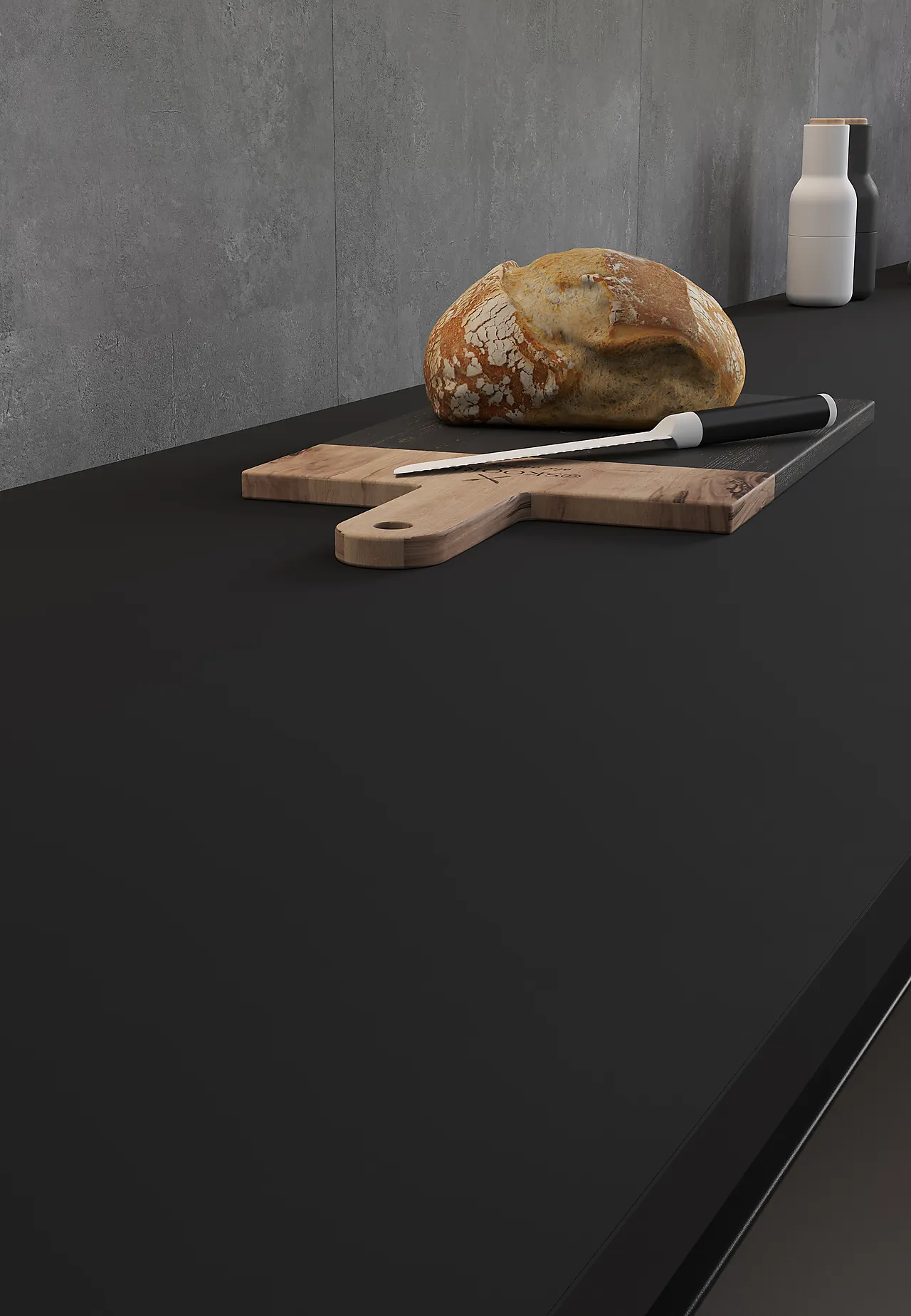 Benk 529 supermatt black 610mm rettkant 29x3020x610 null - null - 3 - Miniatyr