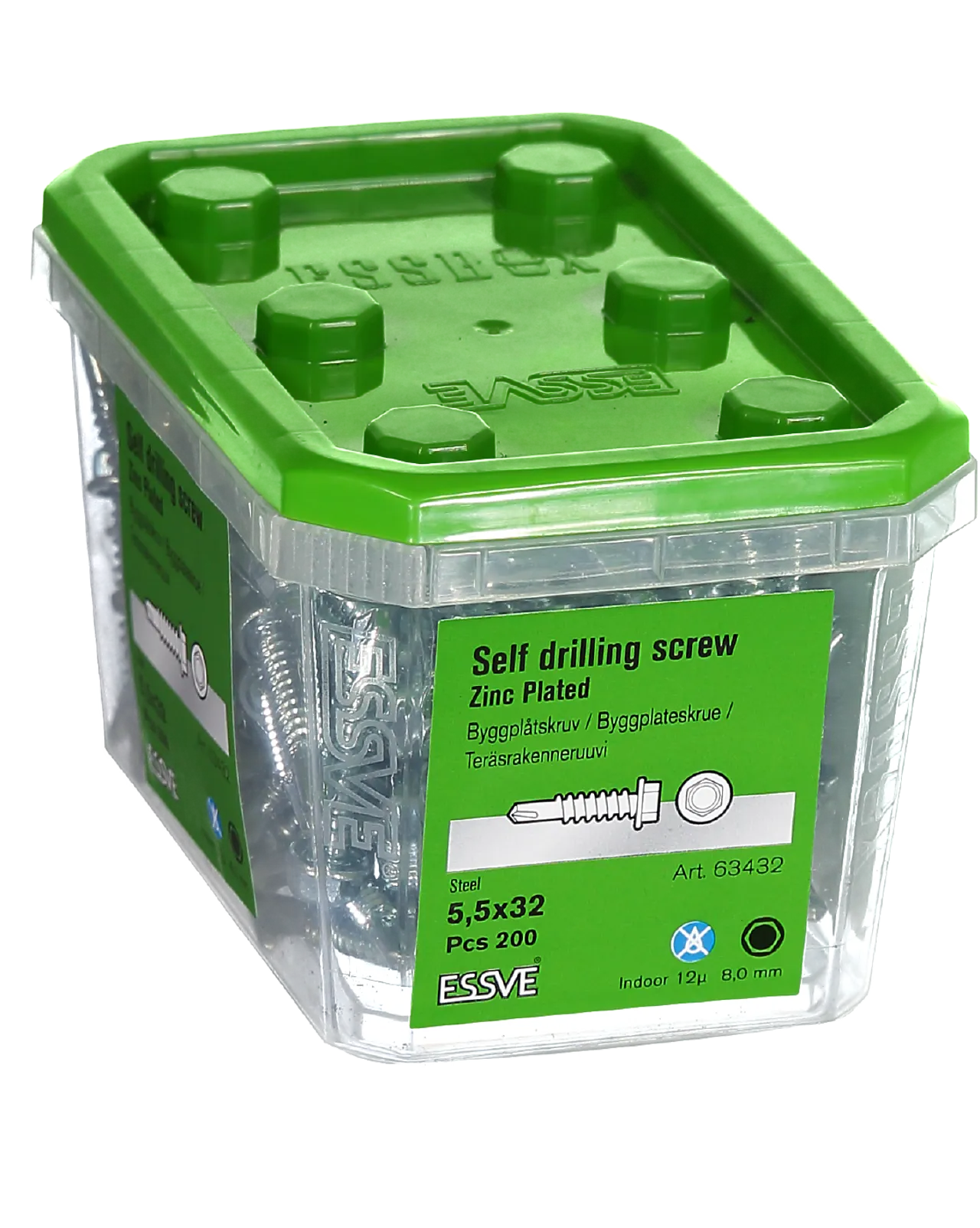 Plateskrue bs 5,5x32 fzb -200 uten tetningsskive blankforsinket null - null - 3 - Miniatyr