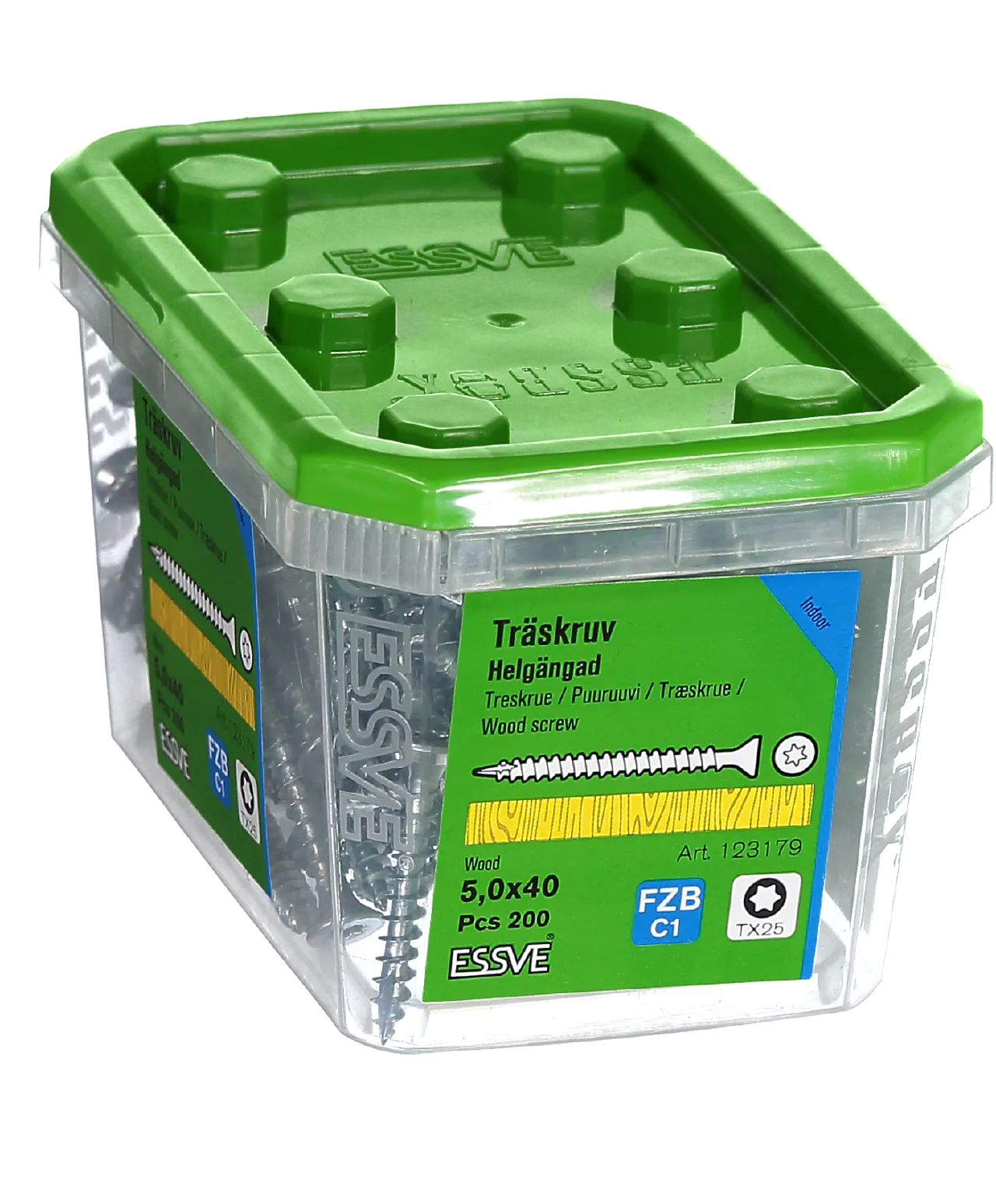 Treskrue inv sh hg 5x40 fzb a-200 senkhode helgjenget blankforsinket null - null - 2 - Miniatyr