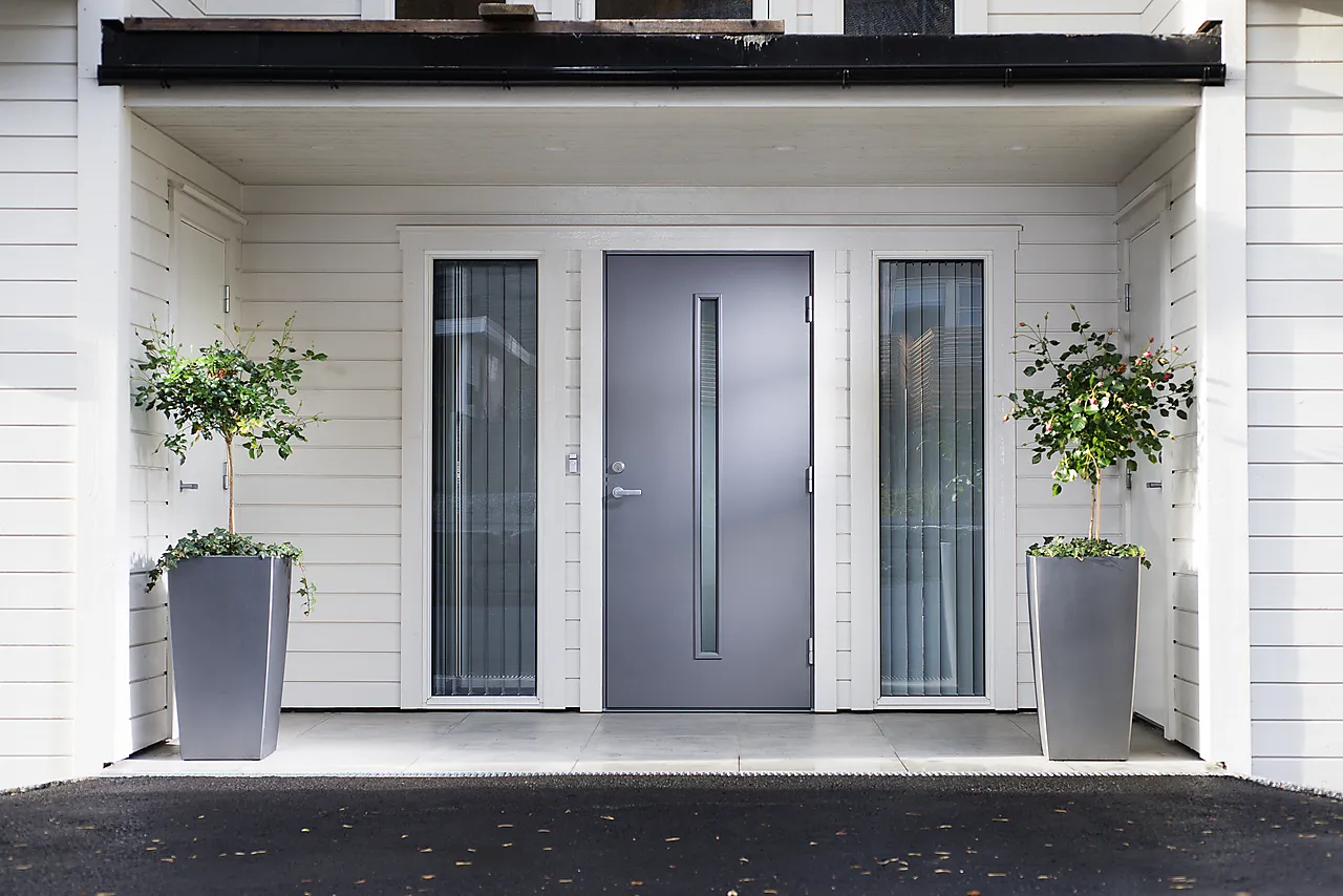 Ytterdør Hovdeby med frostet glass hvit høyre 90x200 cm null - 90x200 cm - 3 - Miniatyr