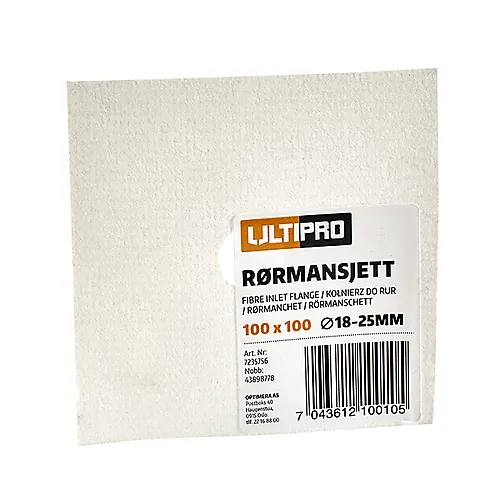 Ultipro rørmansjett ø18x25mm 100x100