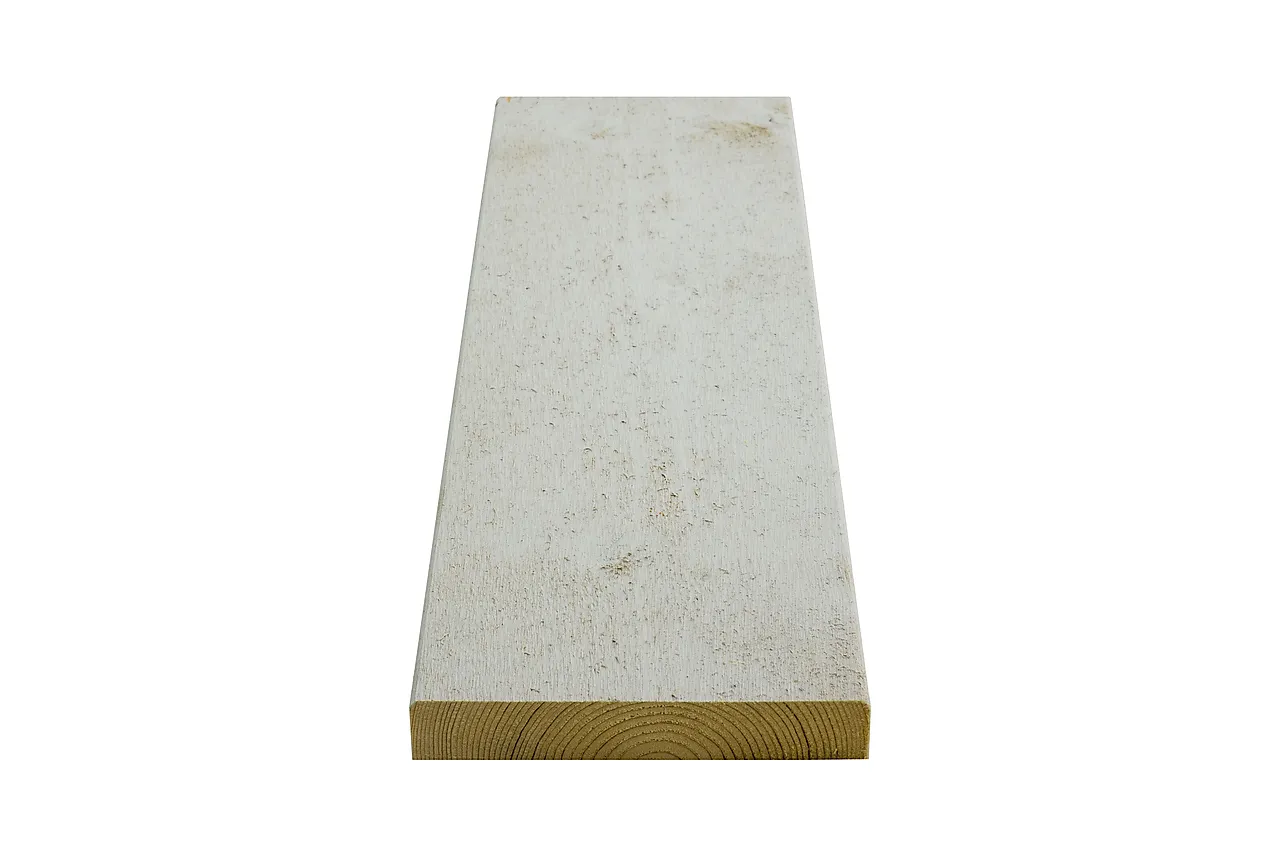 Rektangulær kledning gran grunnet 16x98x5400 mm hvit Rektangulær kledning gran grunnet 16x98x5400 mm hvit