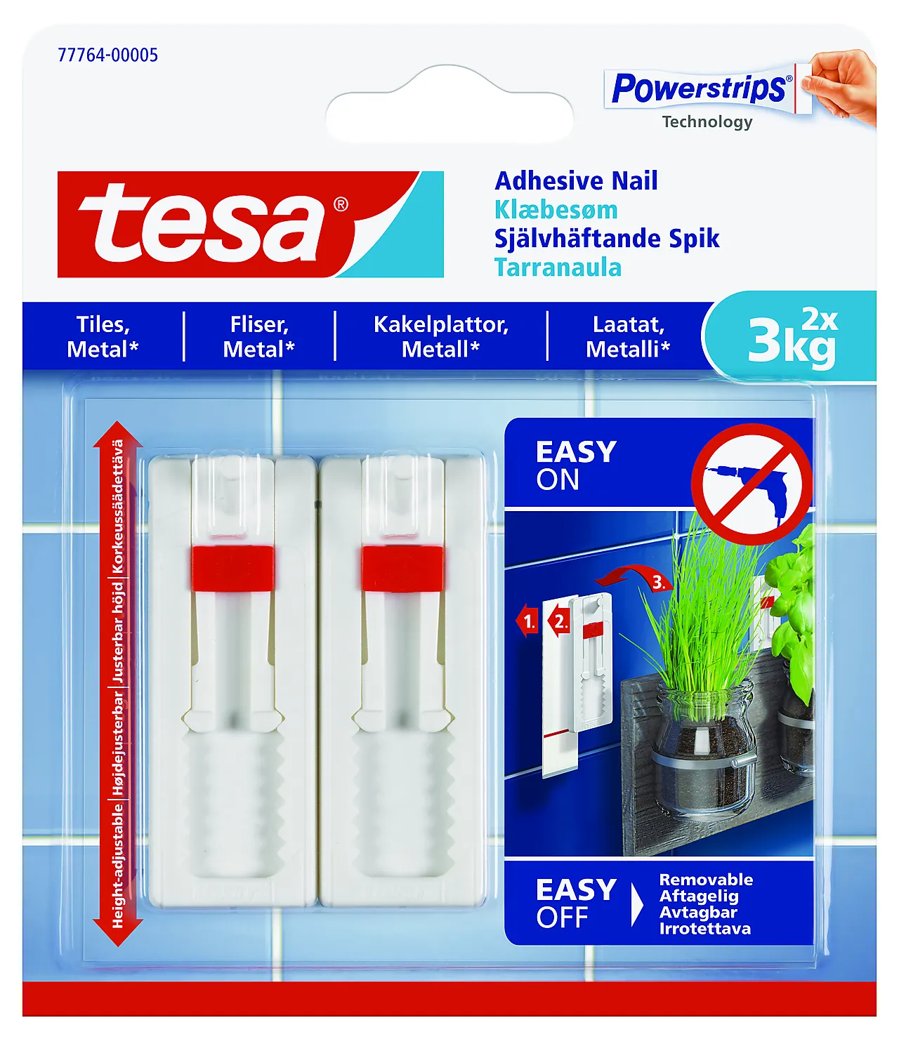 Limspiker til fliser justerbar 3 kg