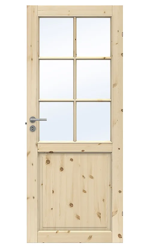 Dørbl tradition sp6 9x21 ubh furu glassdør 4mm herdet glass
