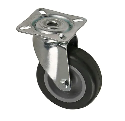 Transporthjul ø 75 mm m/plate elforsinket bæreevne 60 kg
