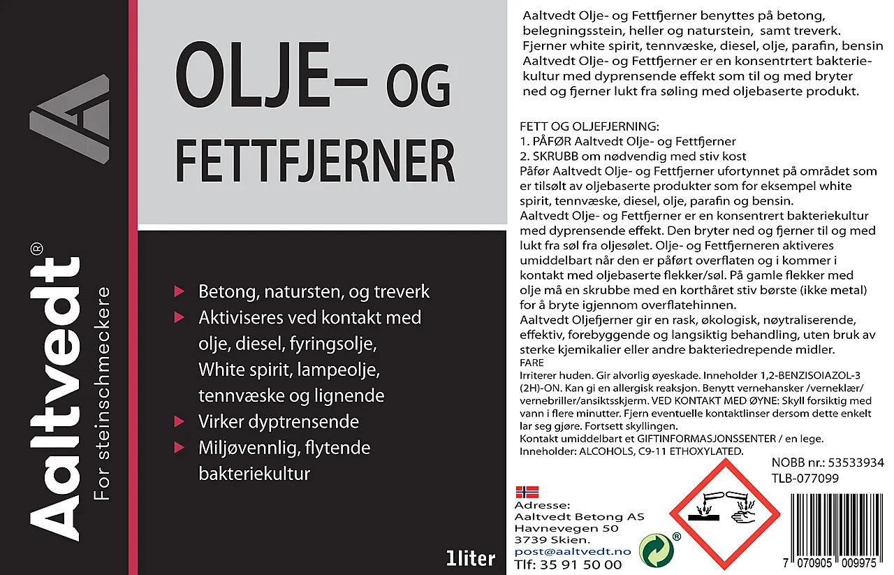 Steinrens olje- og fettfjerner 1 liter Steinrens olje- og fettfjerner 1 liter
