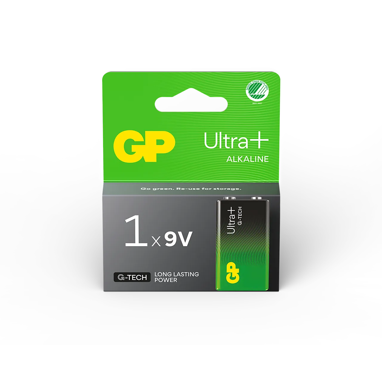 Batteri Ultra+ Alkaline 9V/6LF22 1-pk