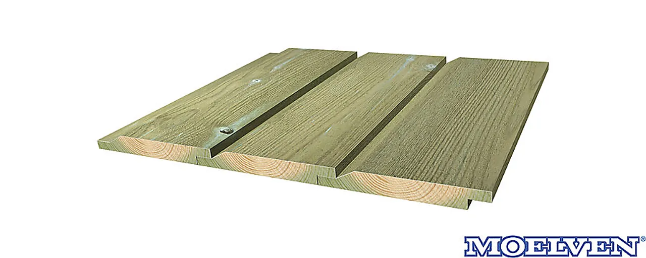 Dobbelfals furu CU-impregnert 19 x 173 mm 60° KL1 null - null - 2 - Miniatyr