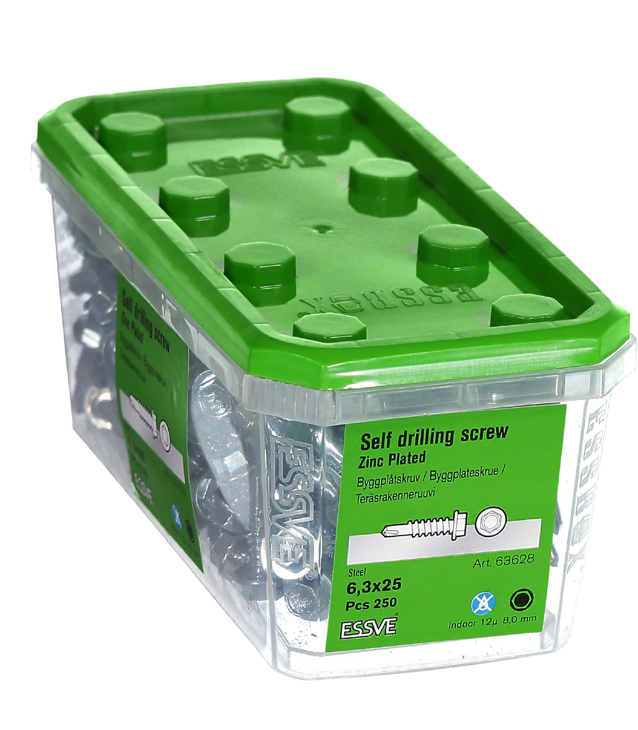 Plateskrue borspiss 6,3x25 fzb-250 uten tetningsskive blankforsinket null - null - 2 - Miniatyr