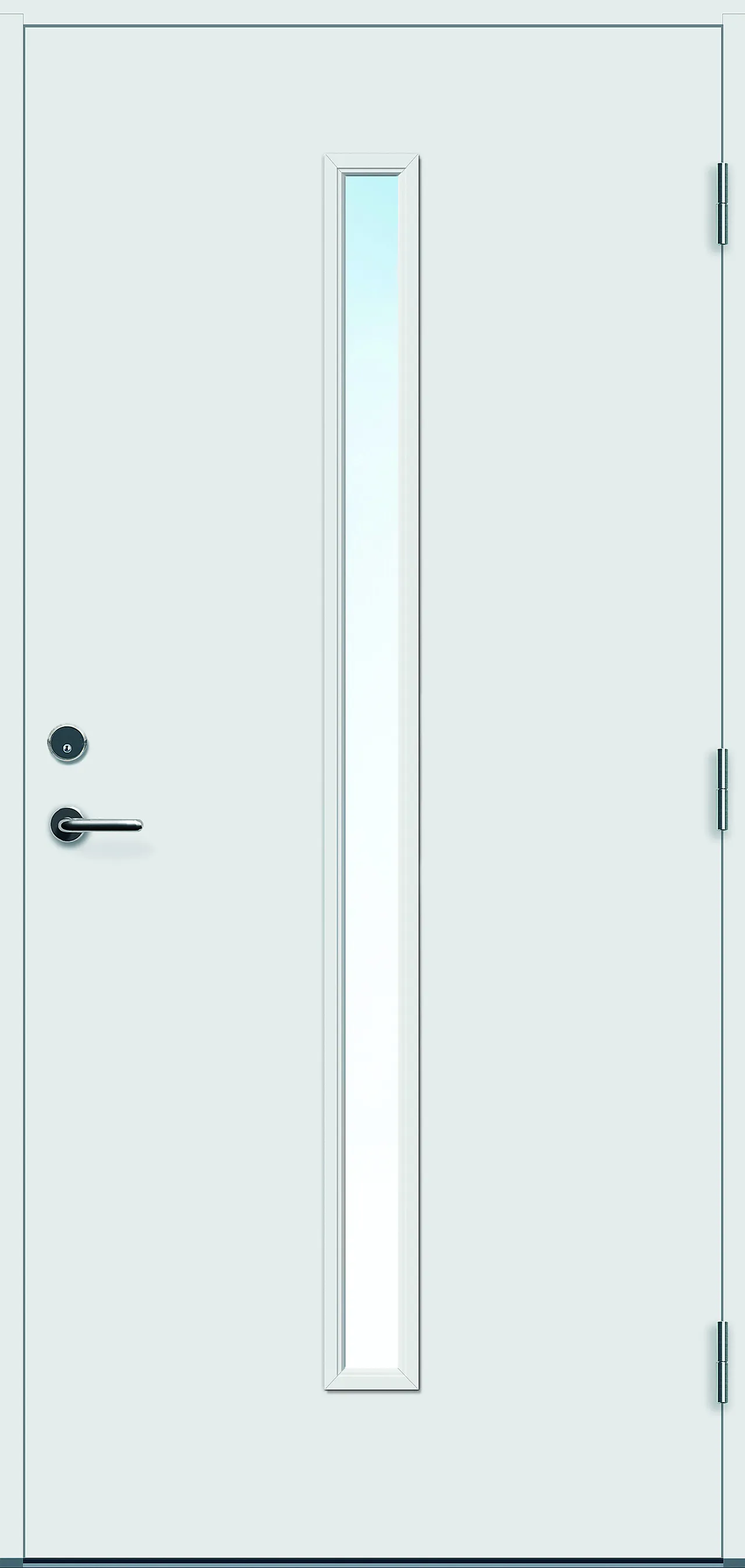 Ytterdør Hovdeby med frostet glass hvit høyre 90x200 cm