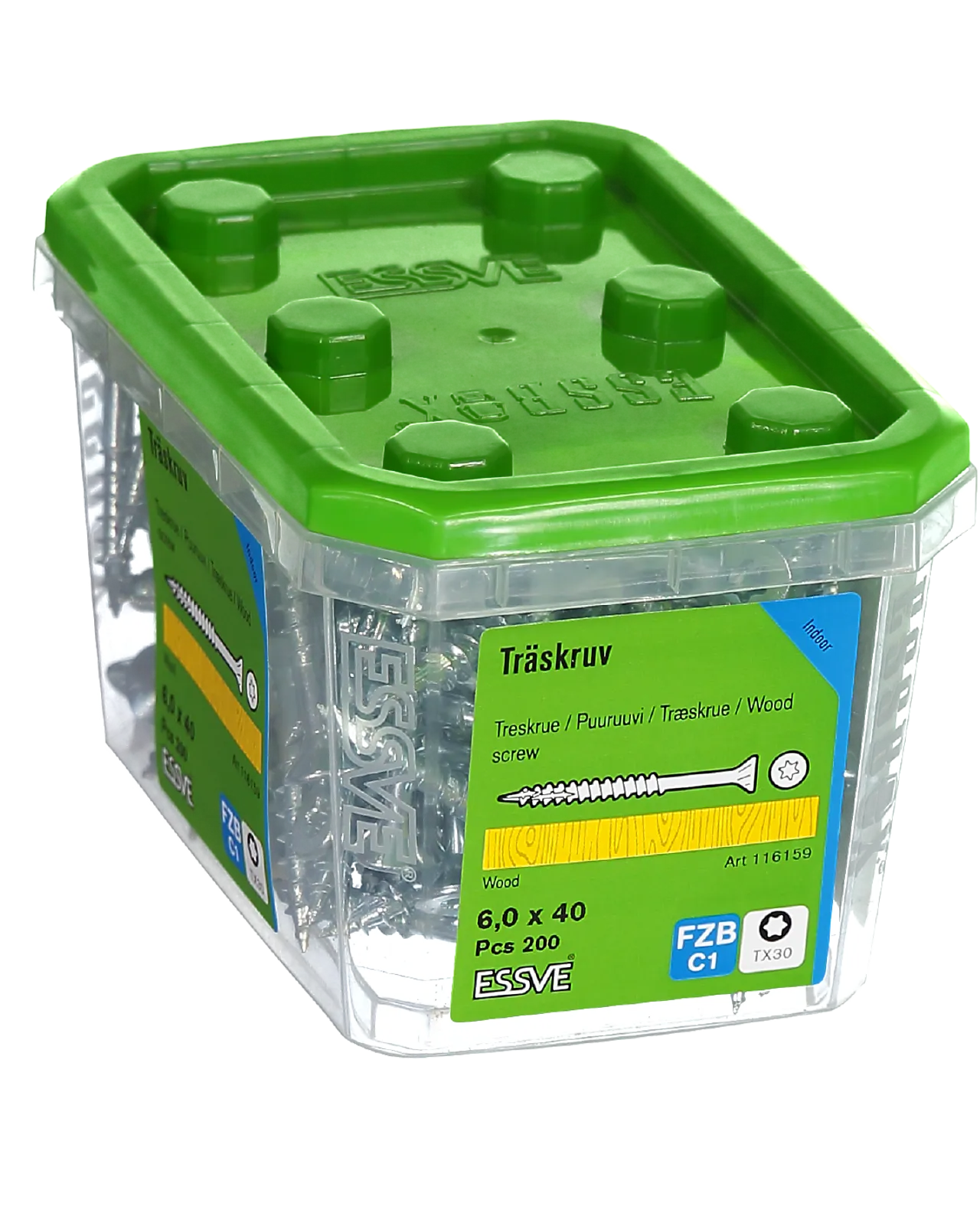 Treskrue inv sh 6x40 fzb a-200senkhode blankforsinket stål Treskrue inv sh 6x40 fzb a-200senkhode blankforsinket stål