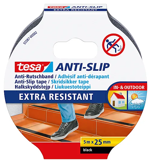 Antiskli tape sort 5 m x 25 mm